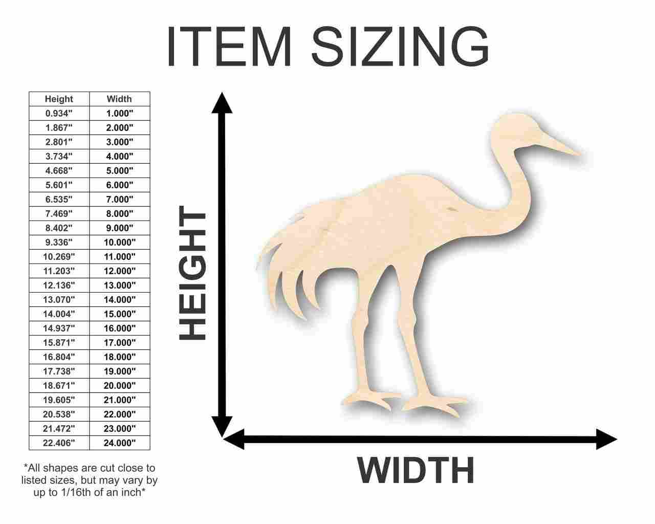 Unfinished Wood Stork Shape - Bird - Wildlife - Craft - up to 46" DIY