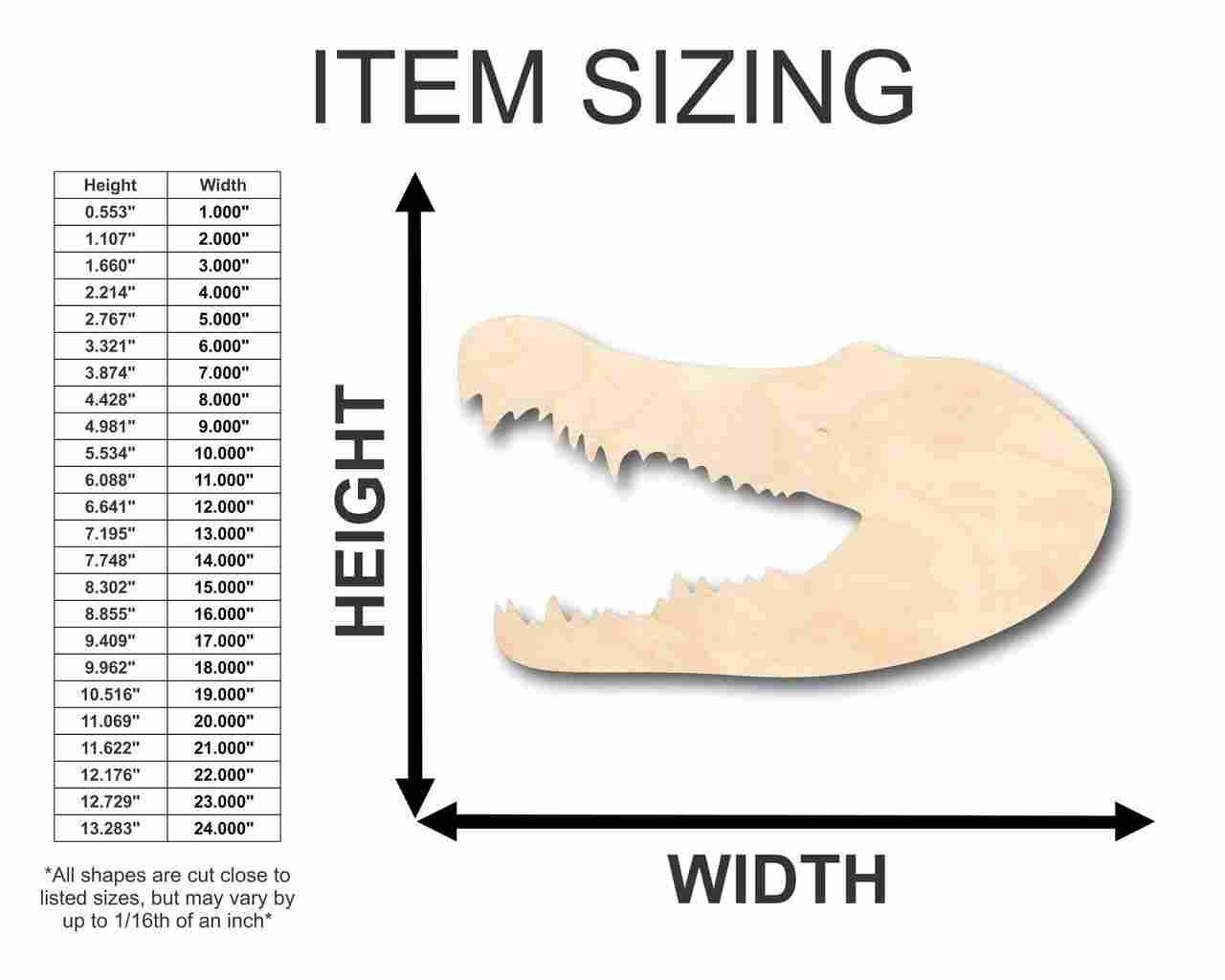 Unfinished Wood Crocodile Head Shape - Animal - Craft - up to 46" DIY