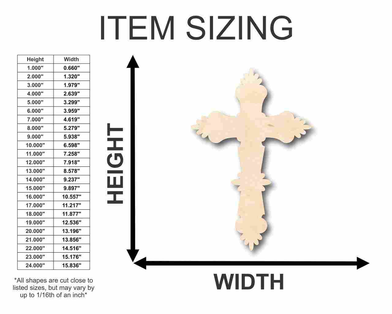Unfinished Wood Catholic Cross Shape - Easter - Christian - Craft - up to 46" DIY