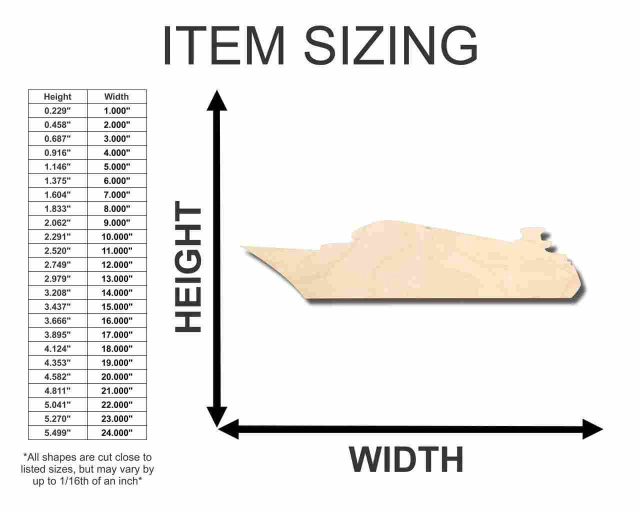 Unfinished Wood Ship Shape - Craft - up to 46" DIY