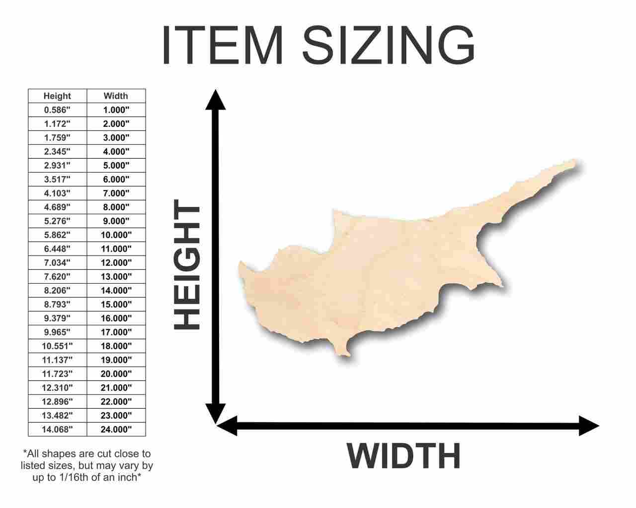 Unfinished Wood Cyprus Shape - Country - Craft - up to 46" DIY