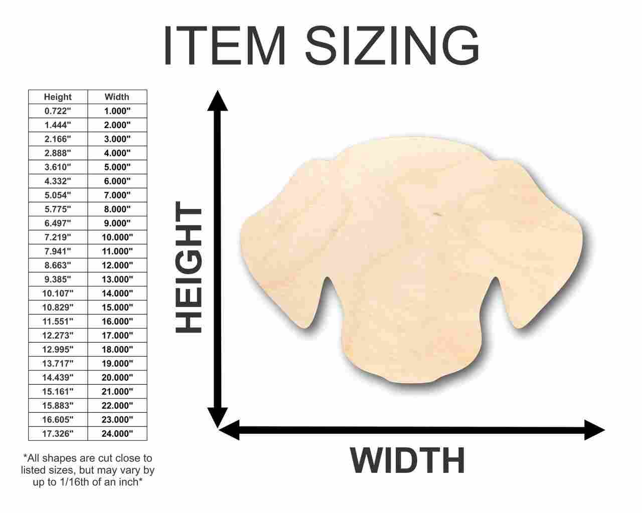 Unfinished Wood Dog Head Shape - Animal - Pet - Craft - up to 46" DIY