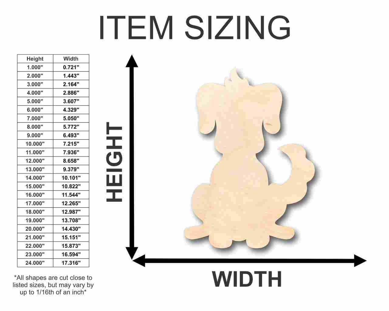 Unfinished Wood Dog Shape - Animal - Pet - Craft - up to 46" DIY