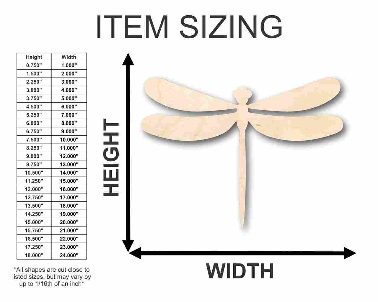 Unfinished Wood Dragonfly Shape - Insect - Wildlife - Craft - up to 46" DIY