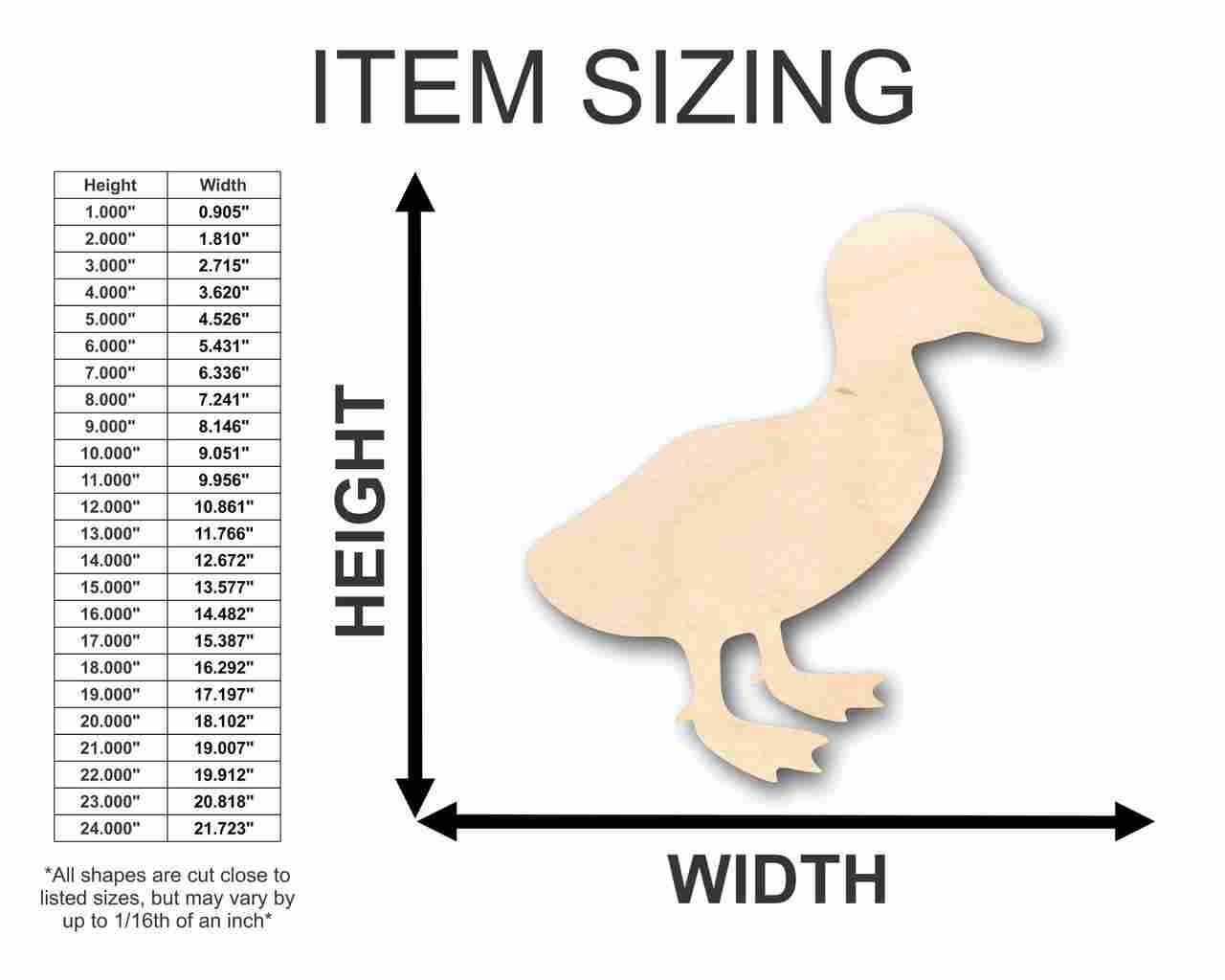 Unfinished Wood Walking Duck Shape - Animal - Wildlife - Craft - up to 46" DIY