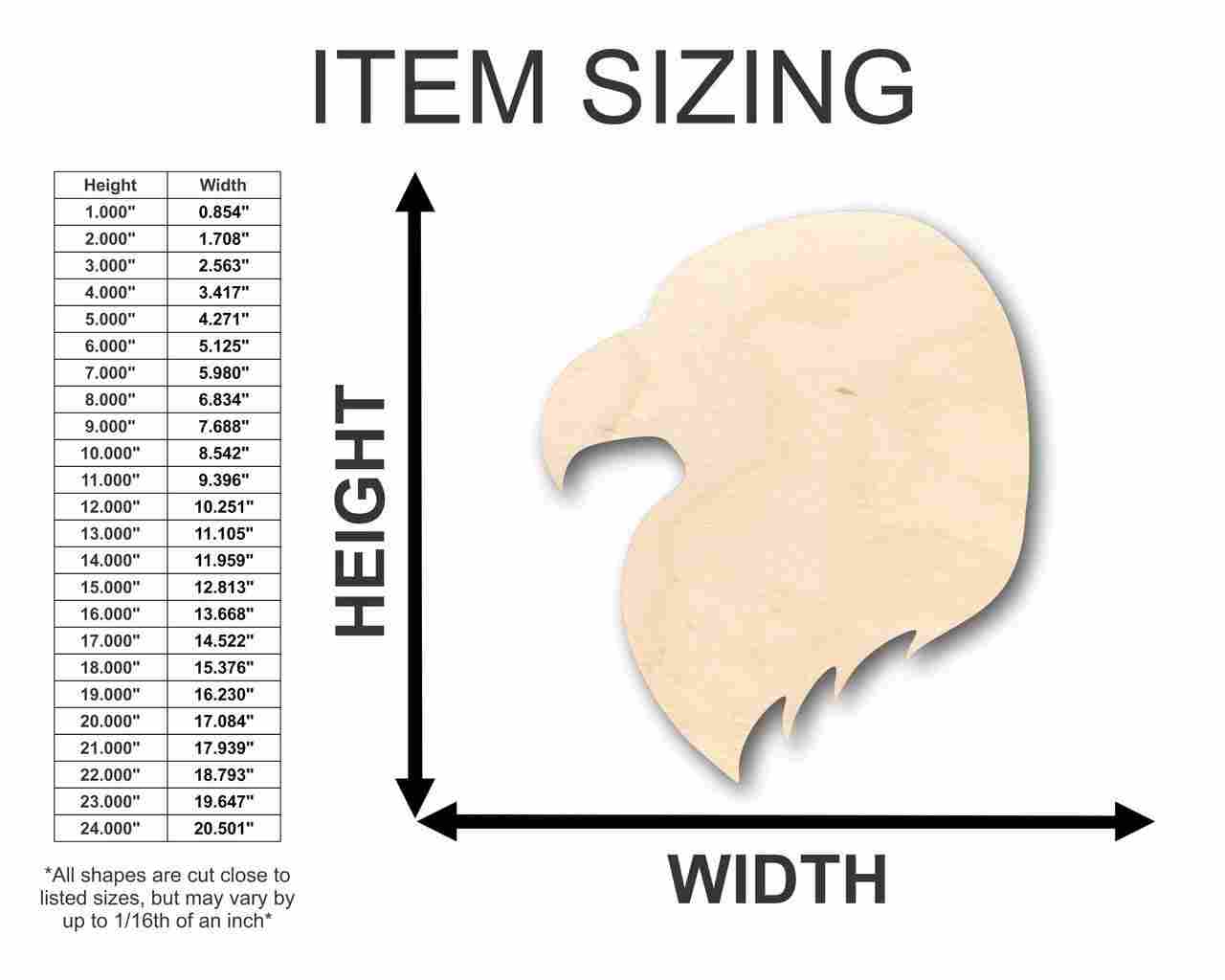 Unfinished Wood Eagle Head Shape - Animal - Wildlife - Craft - up to 46" DIY