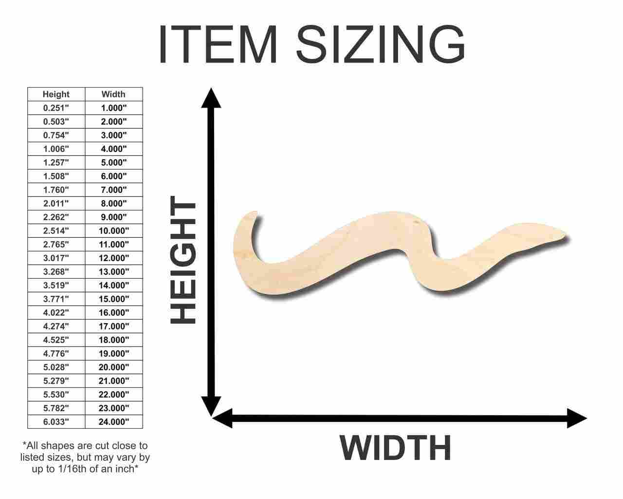 Unfinished Wood Eel Shape - Ocean - Craft - up to 46" DIY