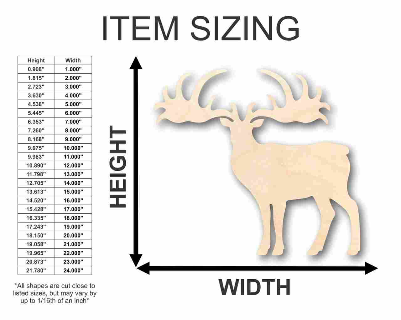 Unfinished Wood Elk Shape - Animal - Wildlife - Craft - up to 46" DIY