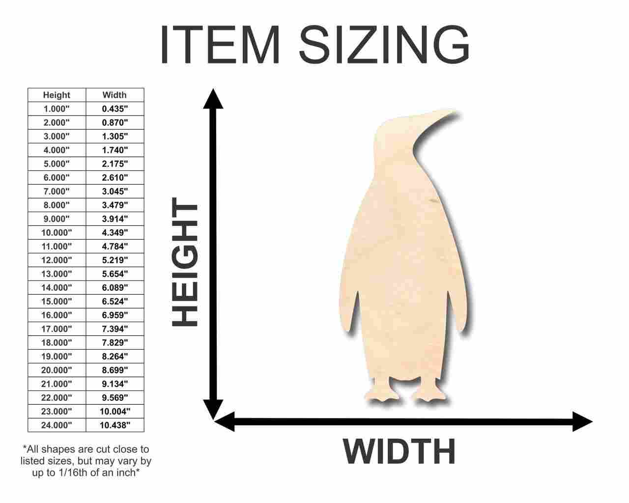 Unfinished Wood Emperor Penguin Shape - Animal - Wildlife - Craft - up to 46" DIY