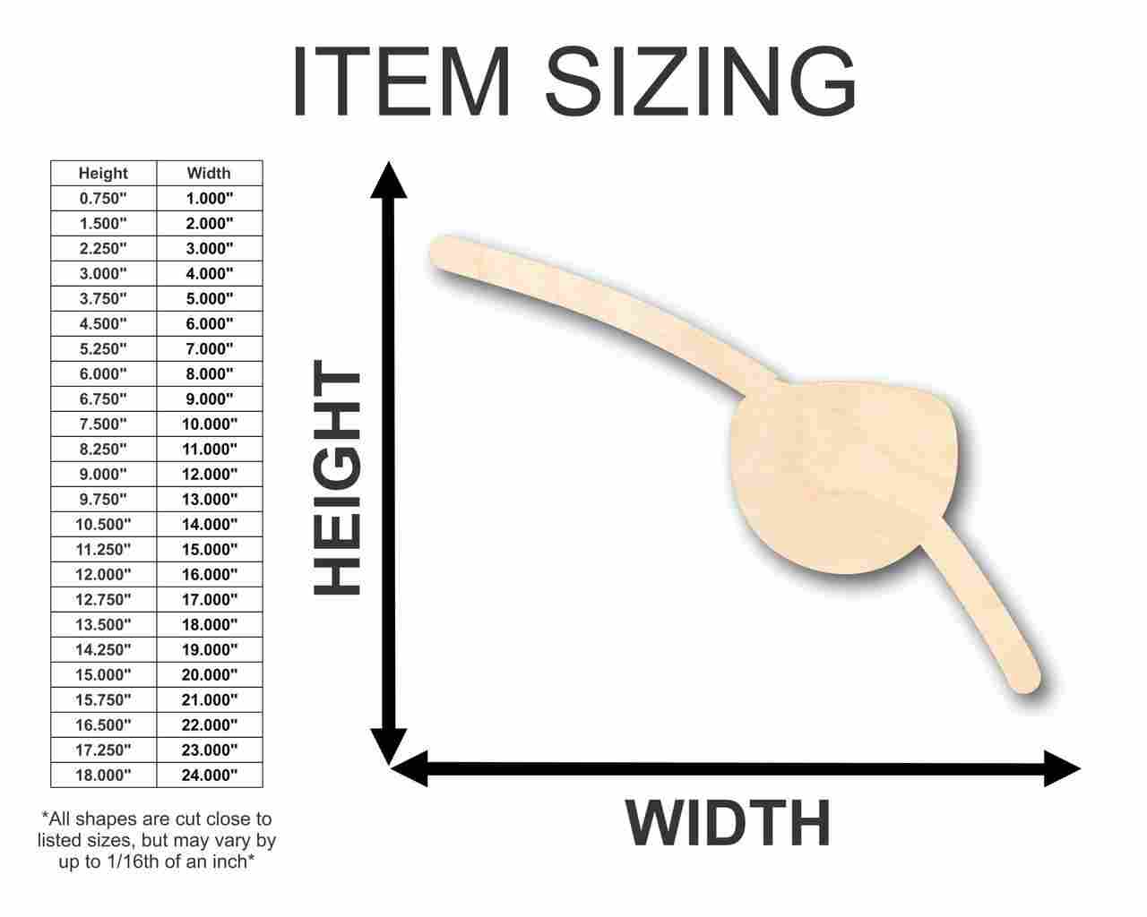 Unfinished Wood Eyepatch Shape - Pirates - Craft - up to 46" DIY