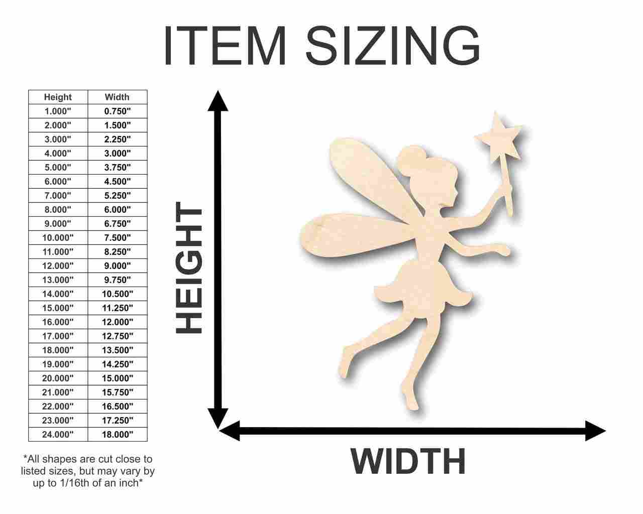 Unfinished Wood Fairy Shape - Mythical - Craft - up to 46" DIY