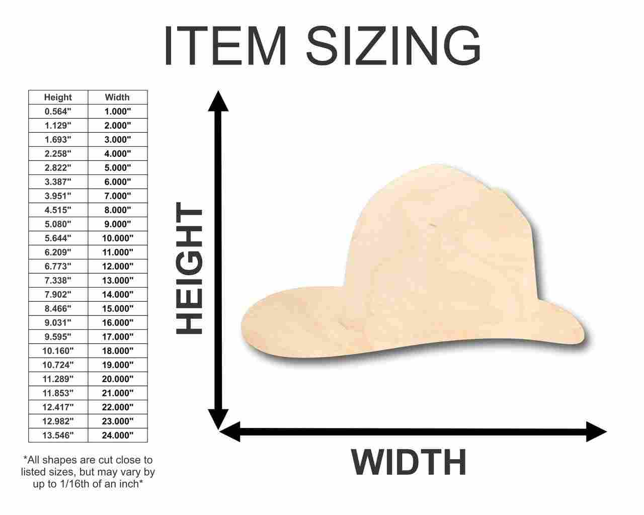 Unfinished Wood Fireman's Hat Shape - Firefighter - Craft - up to 46" DIY