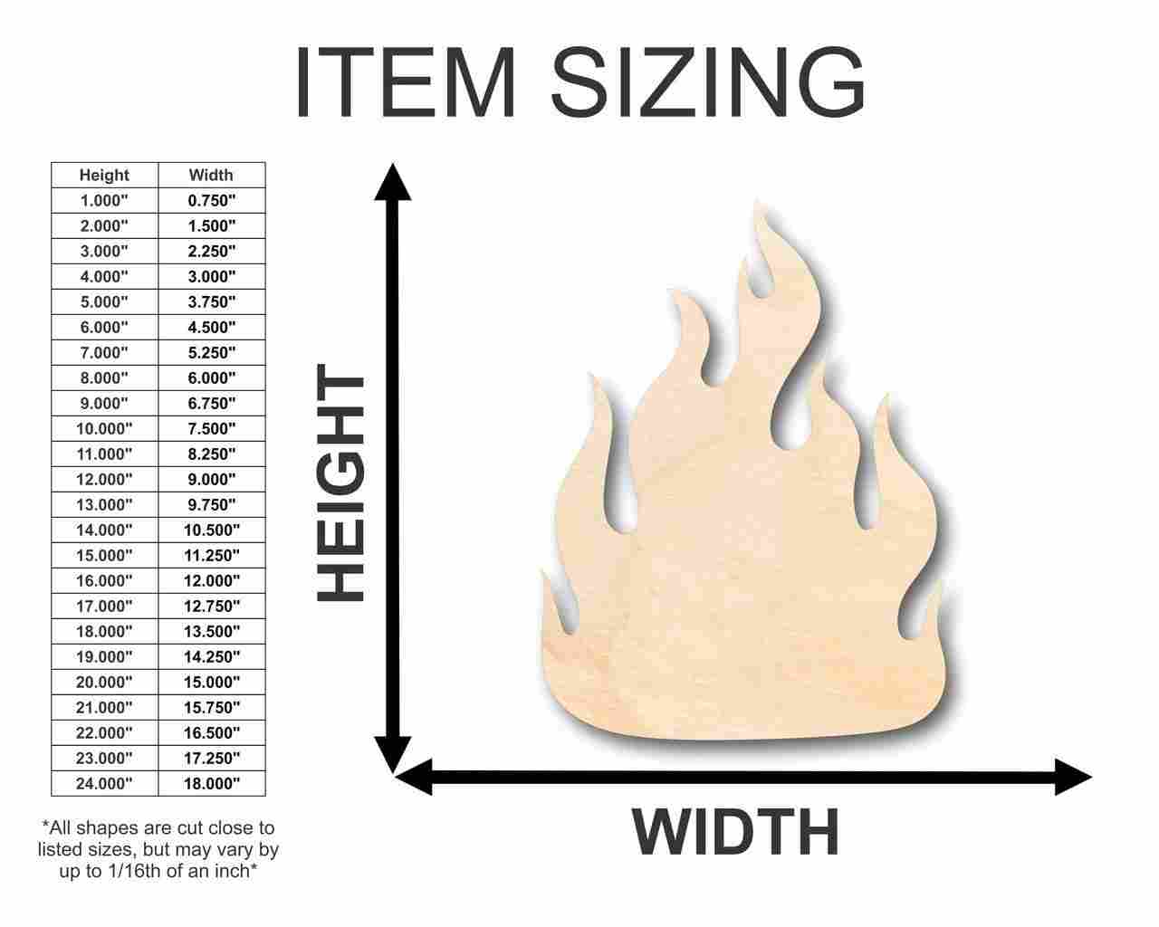 Unfinished Wood Fire Shape - Firefighter - Craft - up to 46" DIY