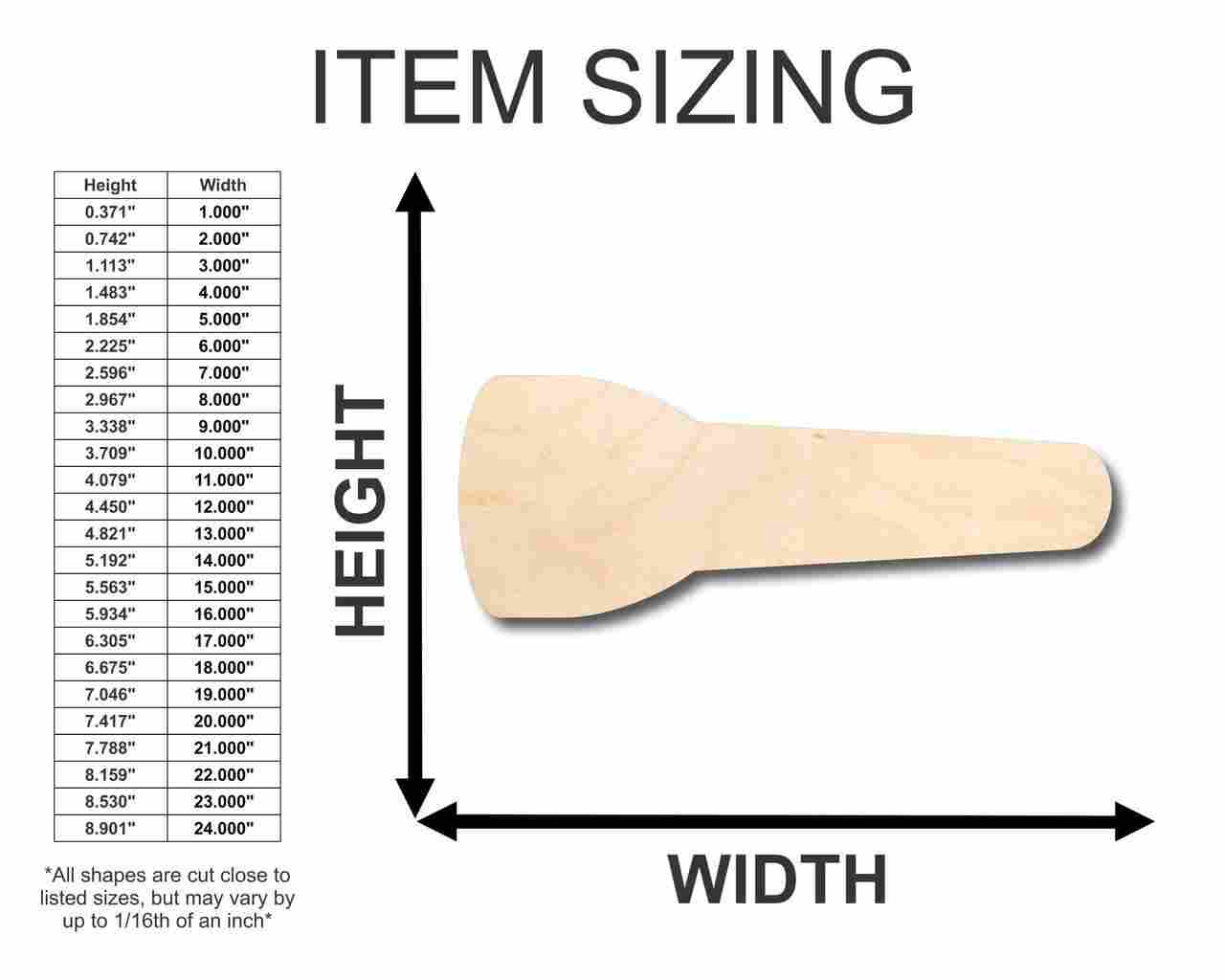 Unfinished Wood Flashlight Shape - Craft - up to 46" DIY