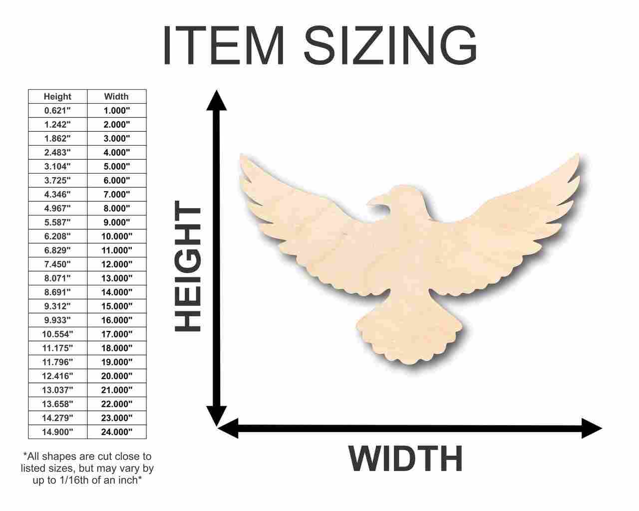 Unfinished Wood Flying Raven Shape - Animal - Wildlife - Craft - up to 46" DIY