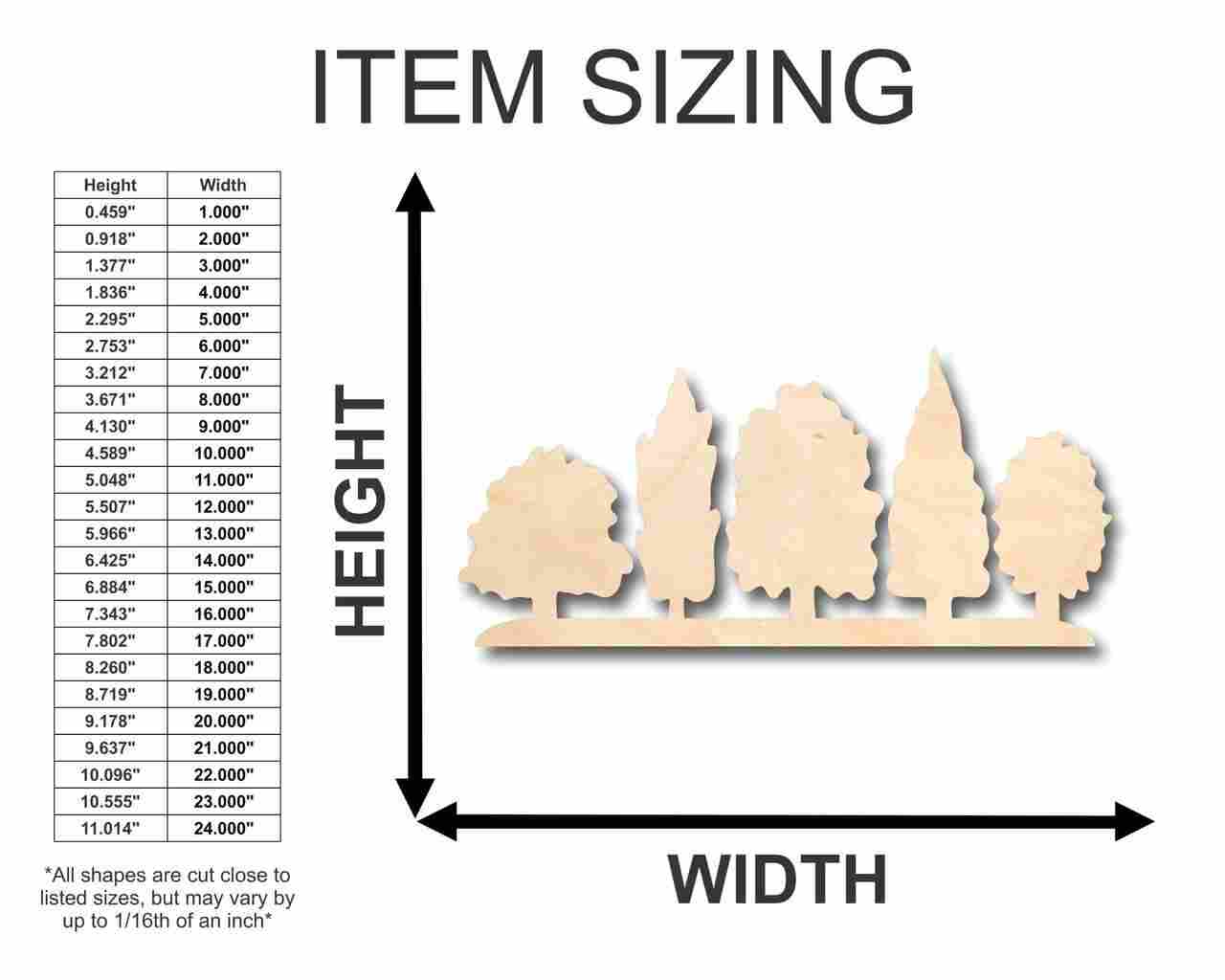 Unfinished Wood Forest Shape - Nature - Trees - Craft - up to 46" DIY