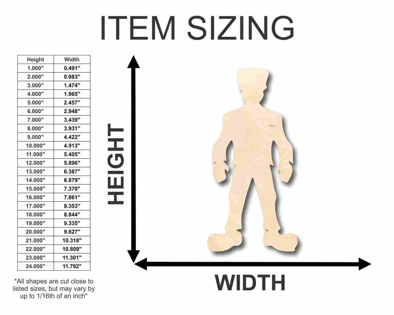 Unfinished Wood Frankenstein Monster Shape - Halloween - Craft - up to 46" DIY