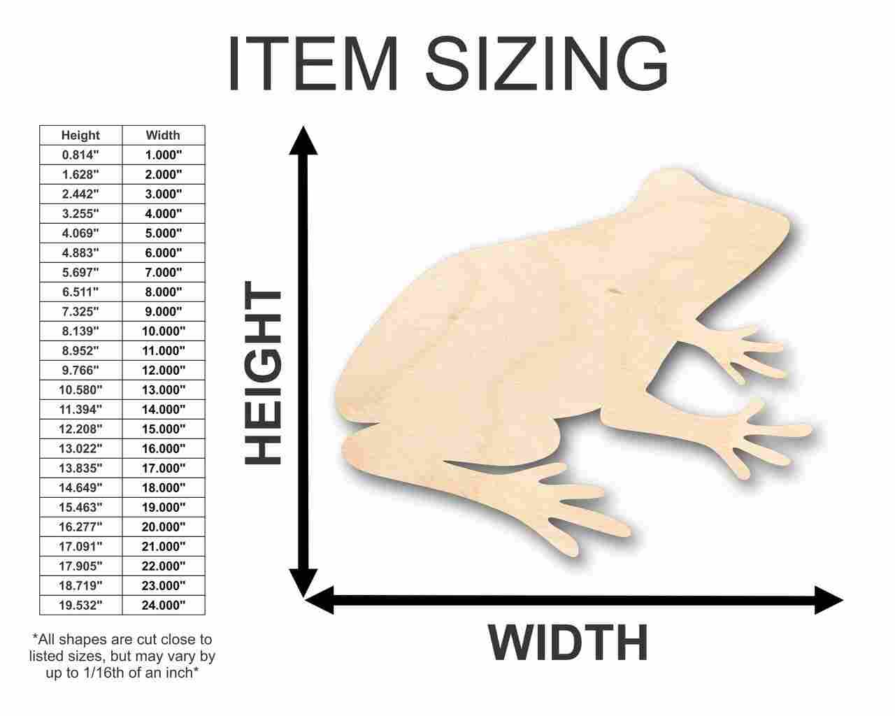 Unfinished Wood Frog Shape - Animal - Craft - up to 46" DIY