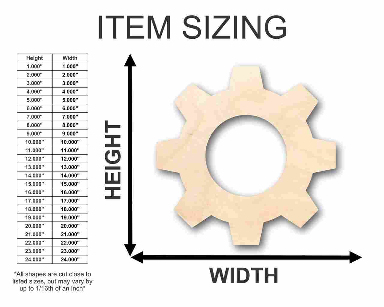 Unfinished Wood Gear Shape - Steampunk Wedding DIY - Craft - up to 46" DIY