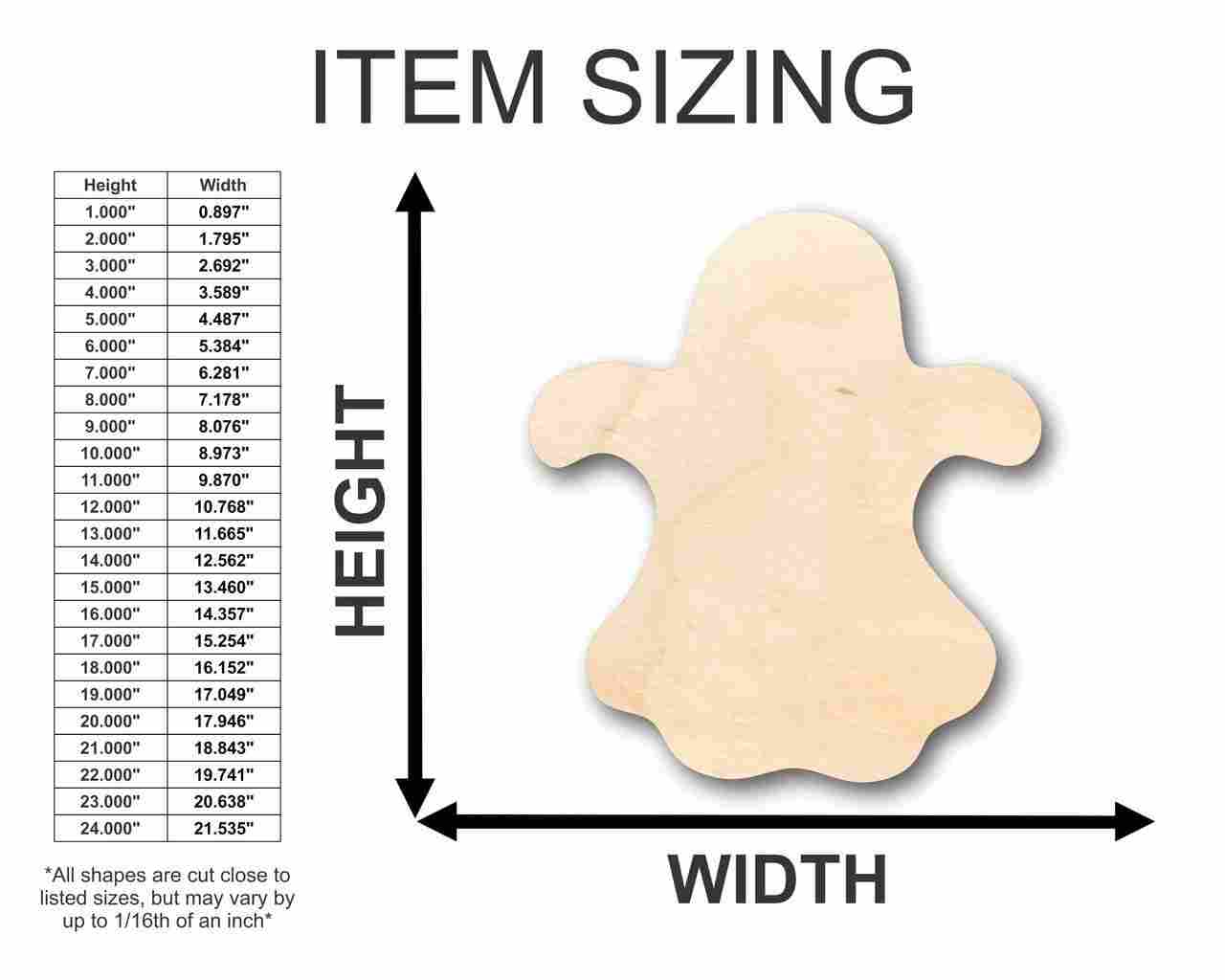 Unfinished Wood Ghost Shape - Halloween - Craft - up to 46" DIY