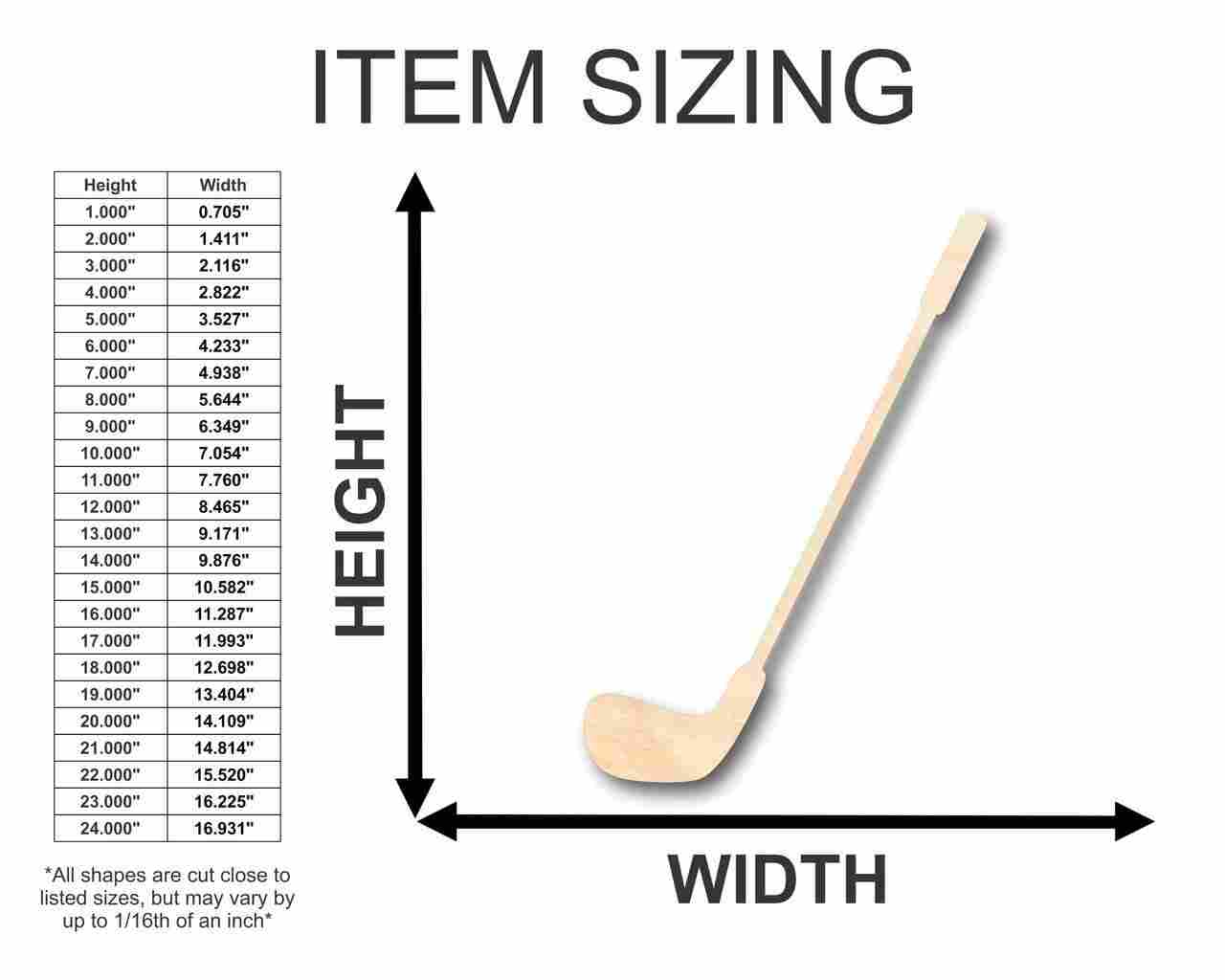 Unfinished Wood Golf Club Shape - Sporting - Craft - up to 46" DIY