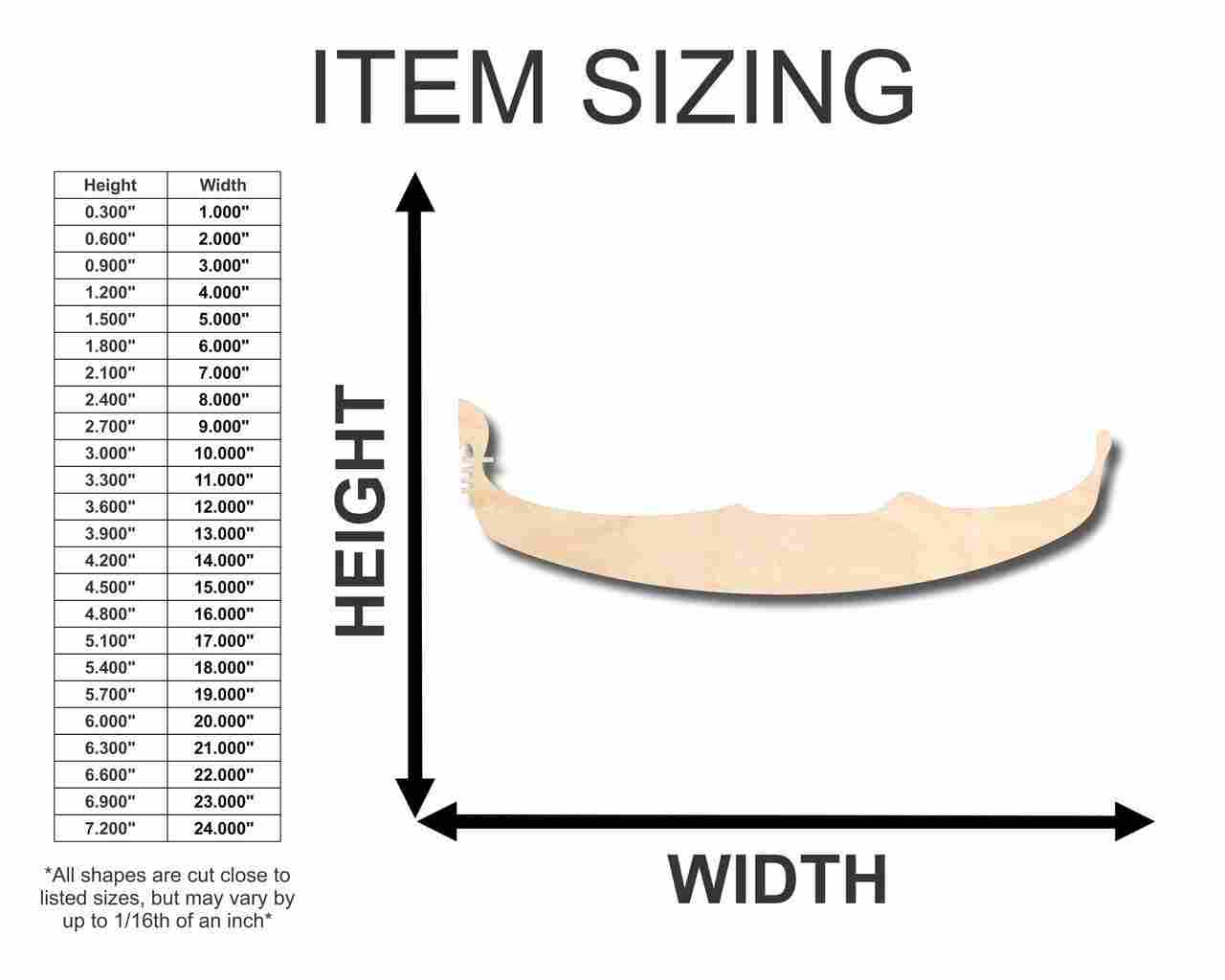 Unfinished Wood Gondola Wood Shape - Venice Italy - Craft - up to 46" DIY