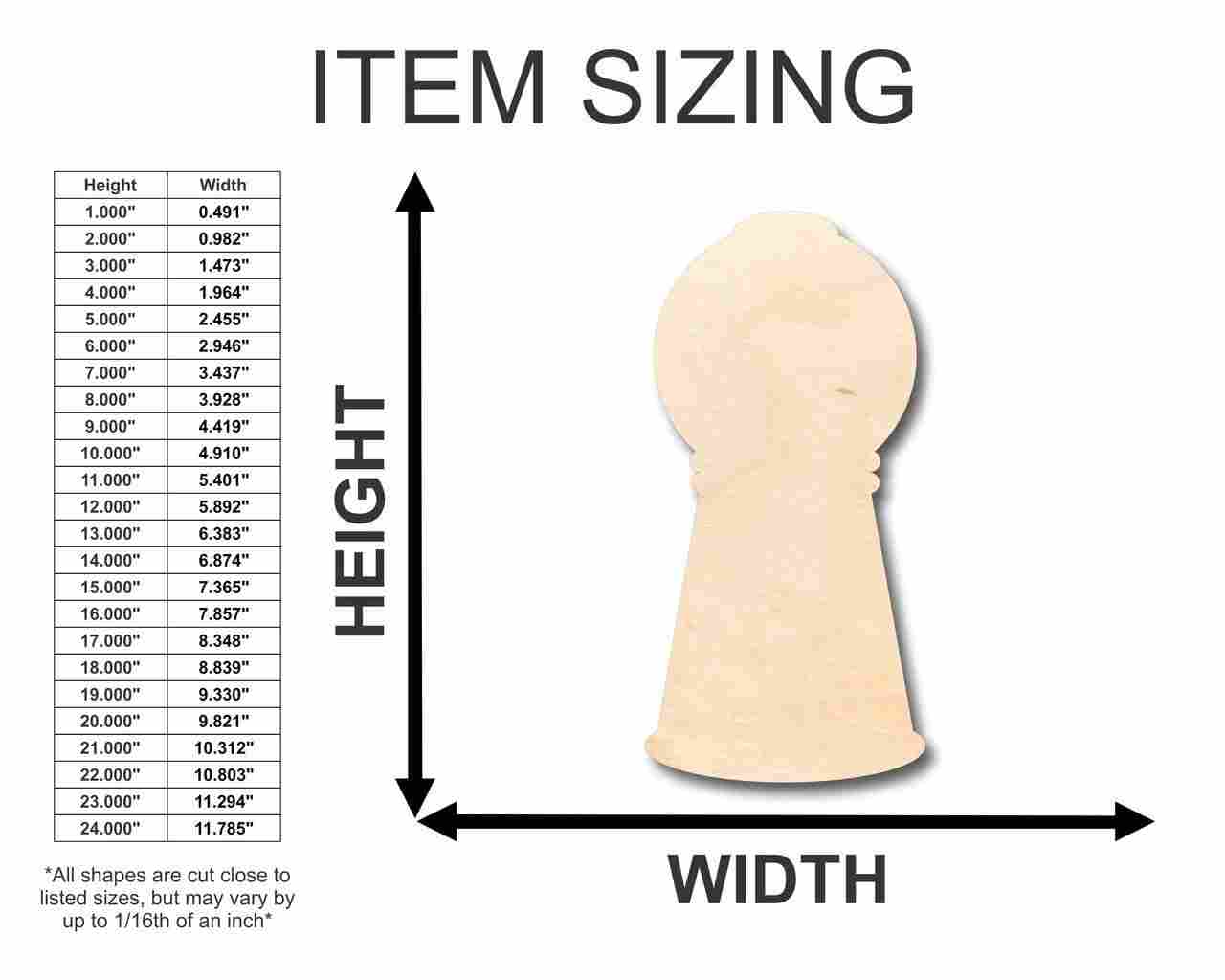 Unfinished Wood Gumball Machine Shape - Candy - Craft - up to 46" DIY