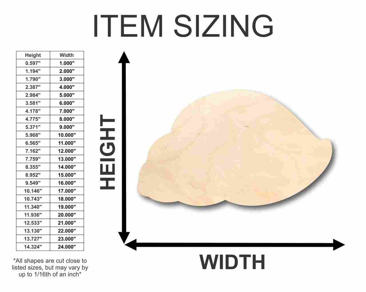 Unfinished Wood Hermit Crab Shell Shape - Ocean - Beach - Nursery - Craft - up to 46" DIY