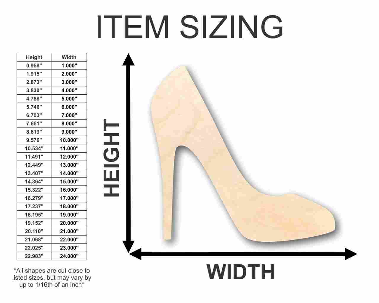 Unfinished Wood High Heels Shape - Craft - up to 46" DIY
