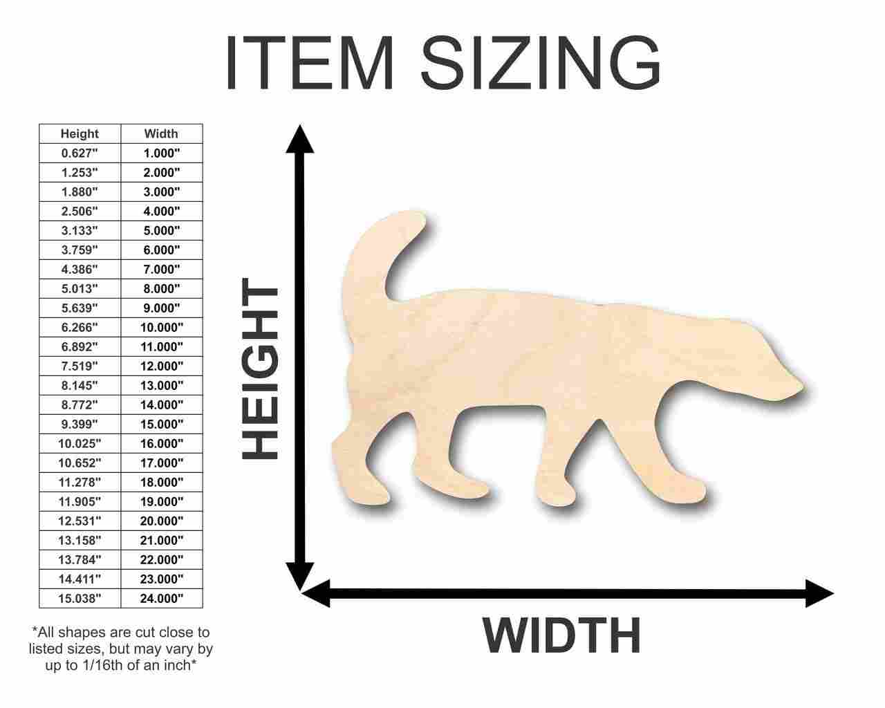 Unfinished Wood Honey Badger Shape - Animal - Wildlife - Craft - up to 46" DIY