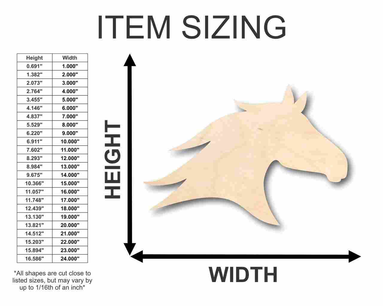 Unfinished Wood Horse Head Shape - Farm Ranch - Animal - Craft - up to 46" DIY