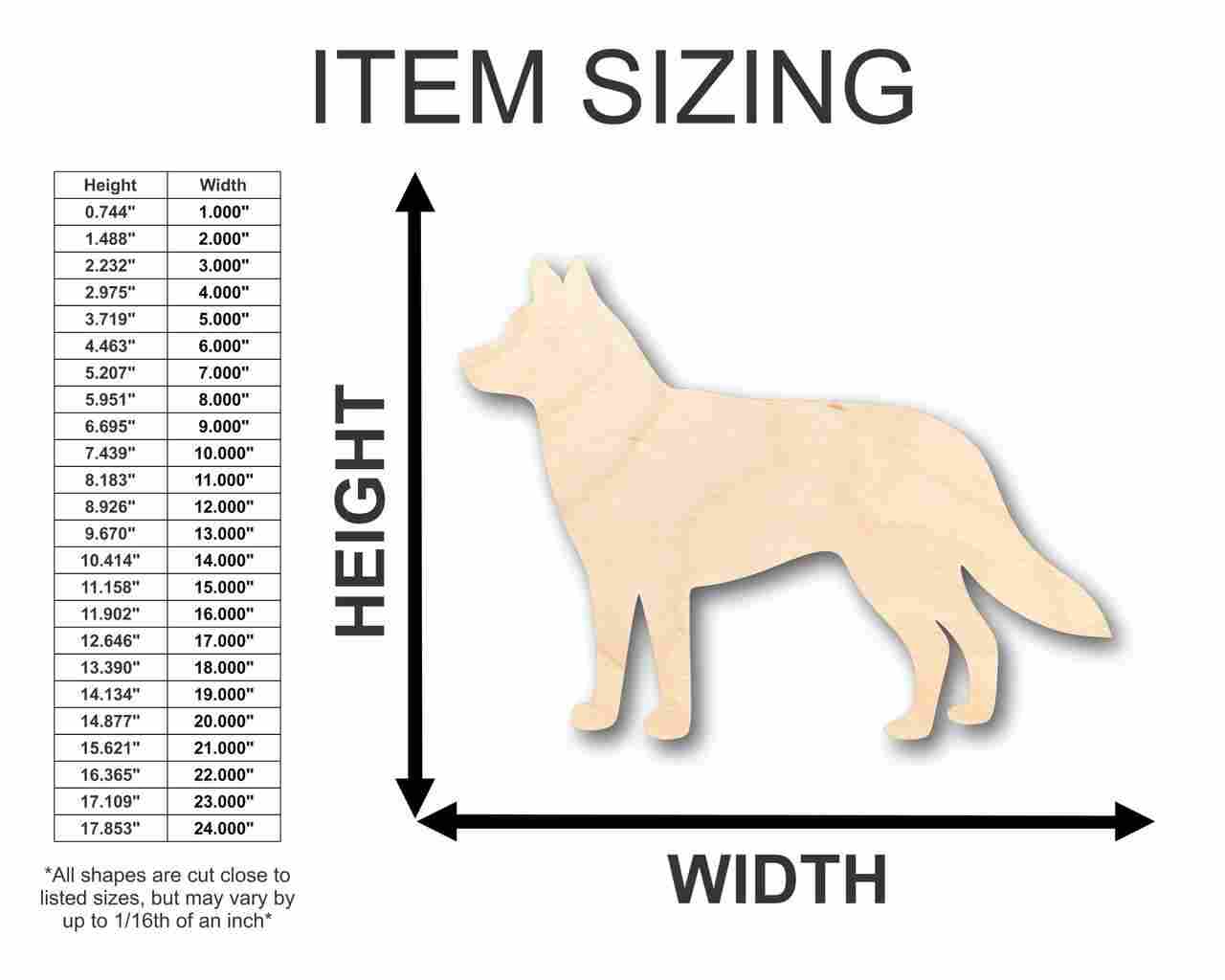 Unfinished Wood Husky Dog Shape - Animal - Pet - Craft - up to 46" DIY