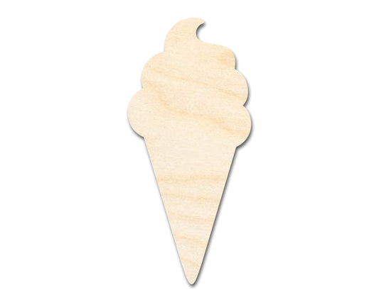 Unfinished Wood Ice Cream Shape | Soft Serve | Food | Summer | Craft Cutout | up to 46" DIY