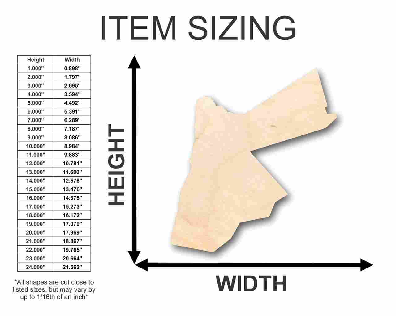 Unfinished Wood Jordan Shape - Country - Craft - up to 46" DIY