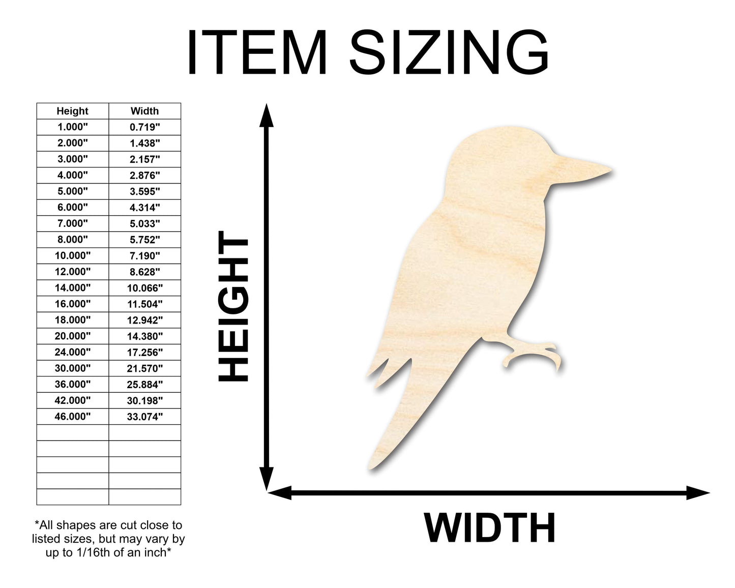 Unfinished Wood Kookaburra Shape - Craft - up to 46" DIY