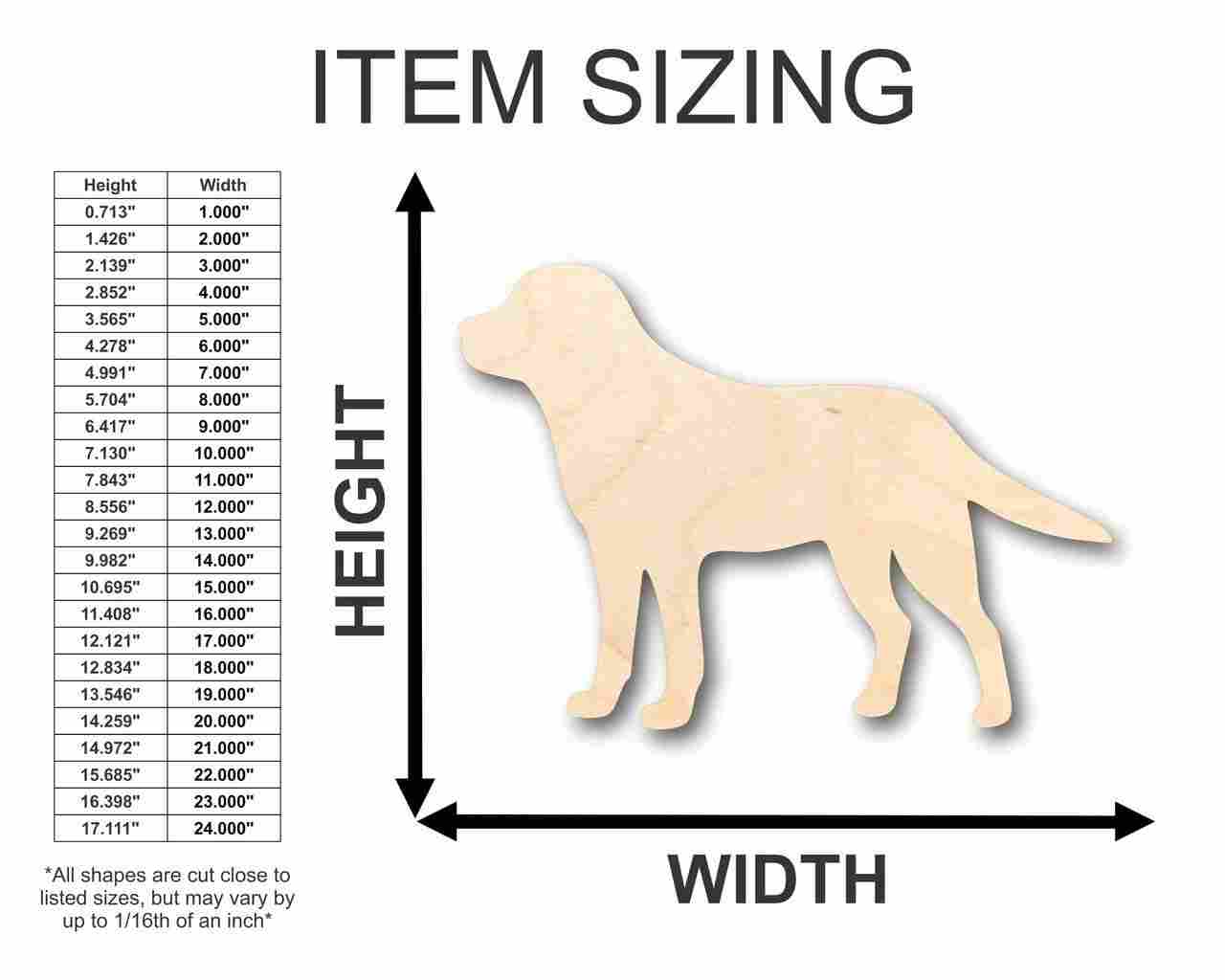 Unfinished Wood Black Golden Labrador Dog Shape - Animal - Pet - Craft - up to 46" DIY