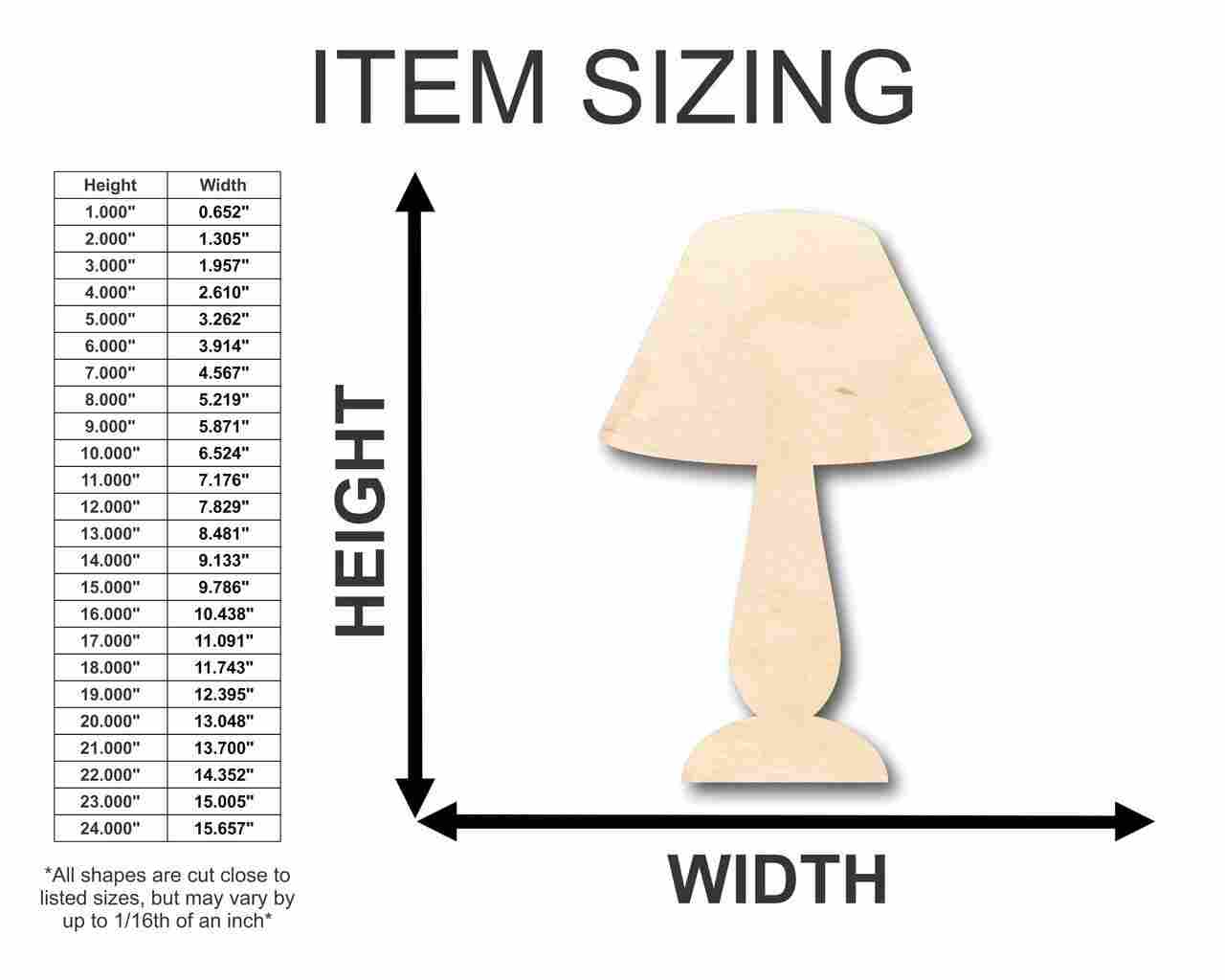 Unfinished Wood Lamp Shape - Craft - up to 46" DIY