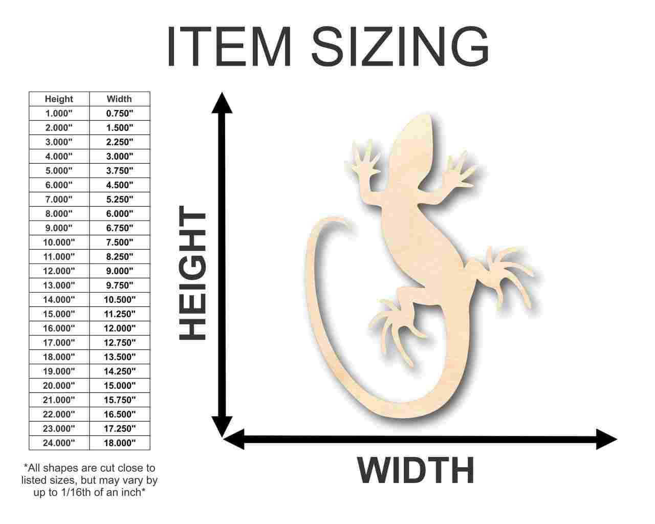 Unfinished Wood Lizard Shape - Animal - Craft - up to 46" DIY