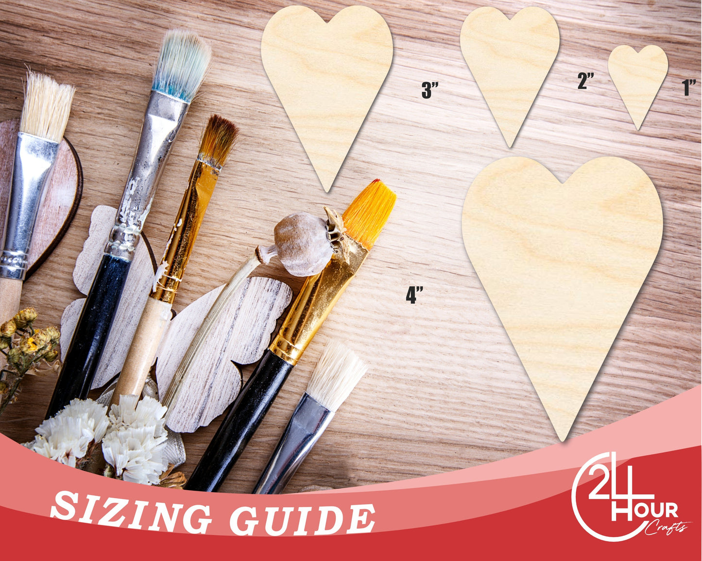 Unfinished Wood Tall Heart Shape | Valentine's Day  | DIY Craft Cutout | Up to 46"