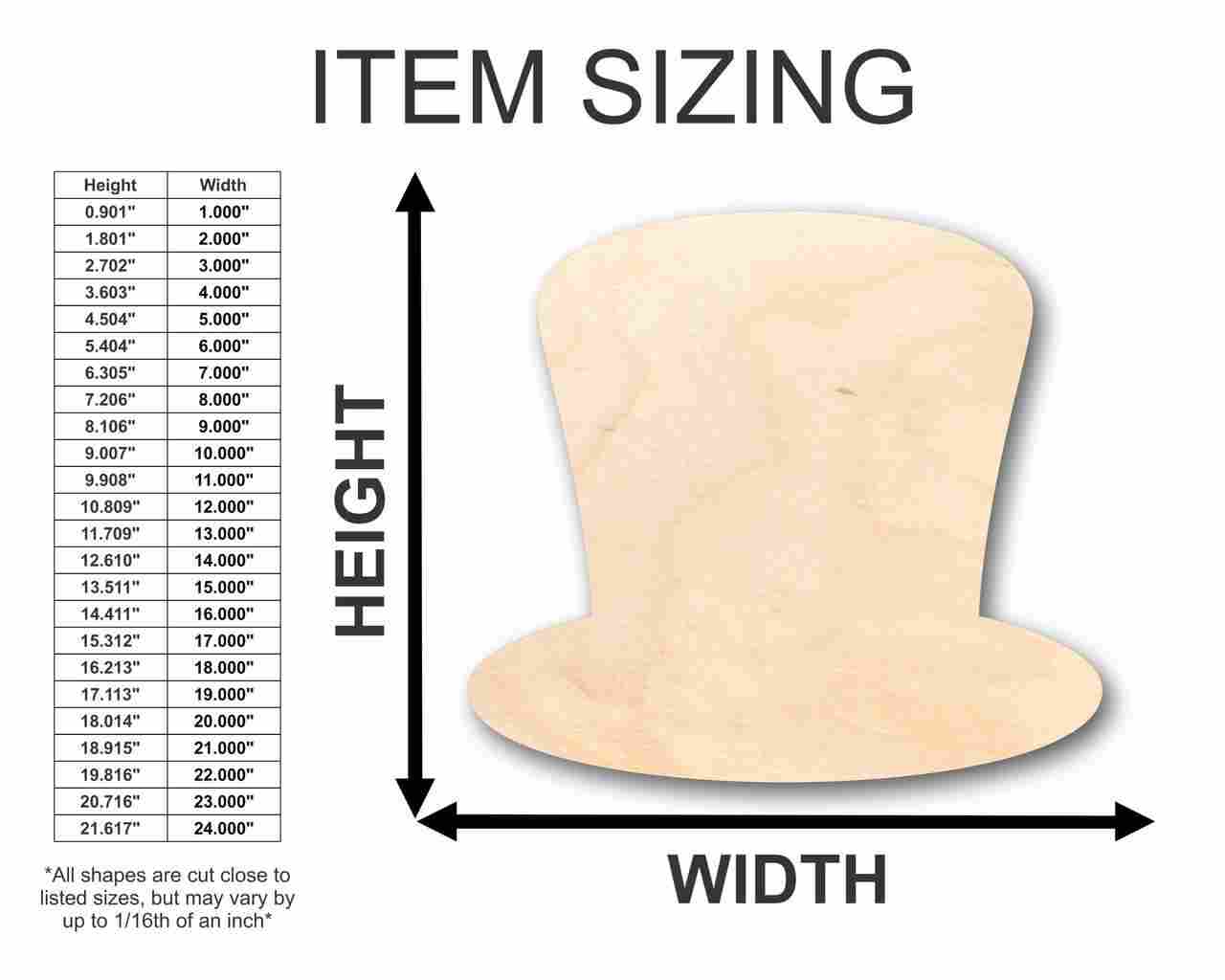 Unfinished Wood Hat - Magician's Top Hat- Craft up to 46" DIY