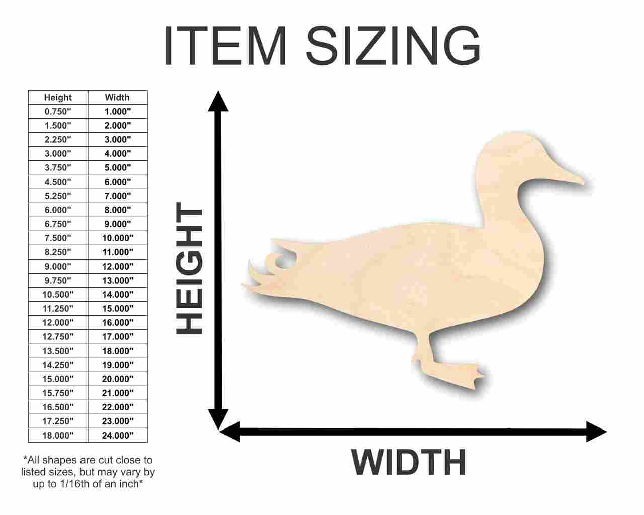 Unfinished Wood Mallard Duck Shape - Animal - Wildlife - Craft - up to 46" DIY