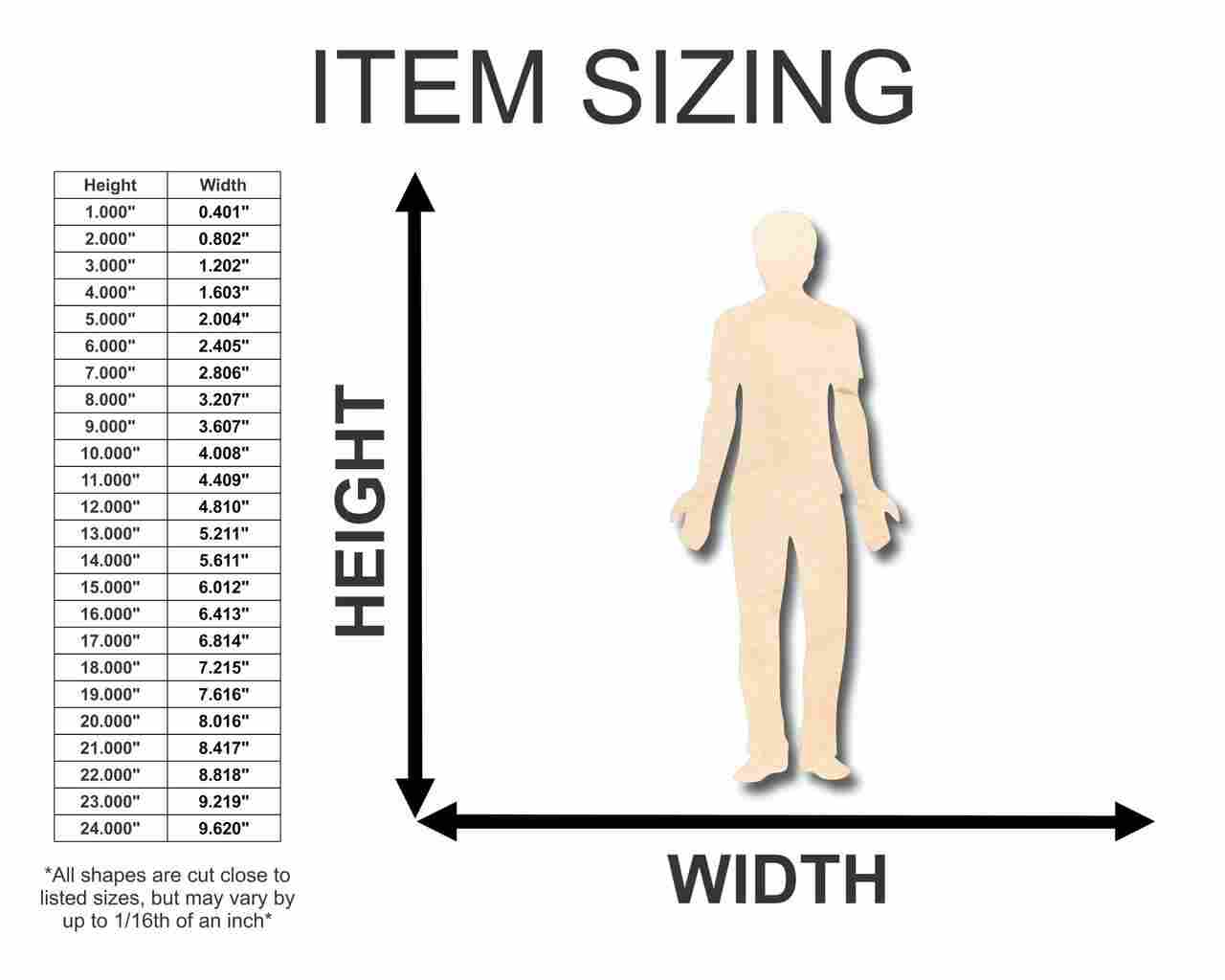 Unfinished Wood Man Shape - Craft- up to 46" DIY