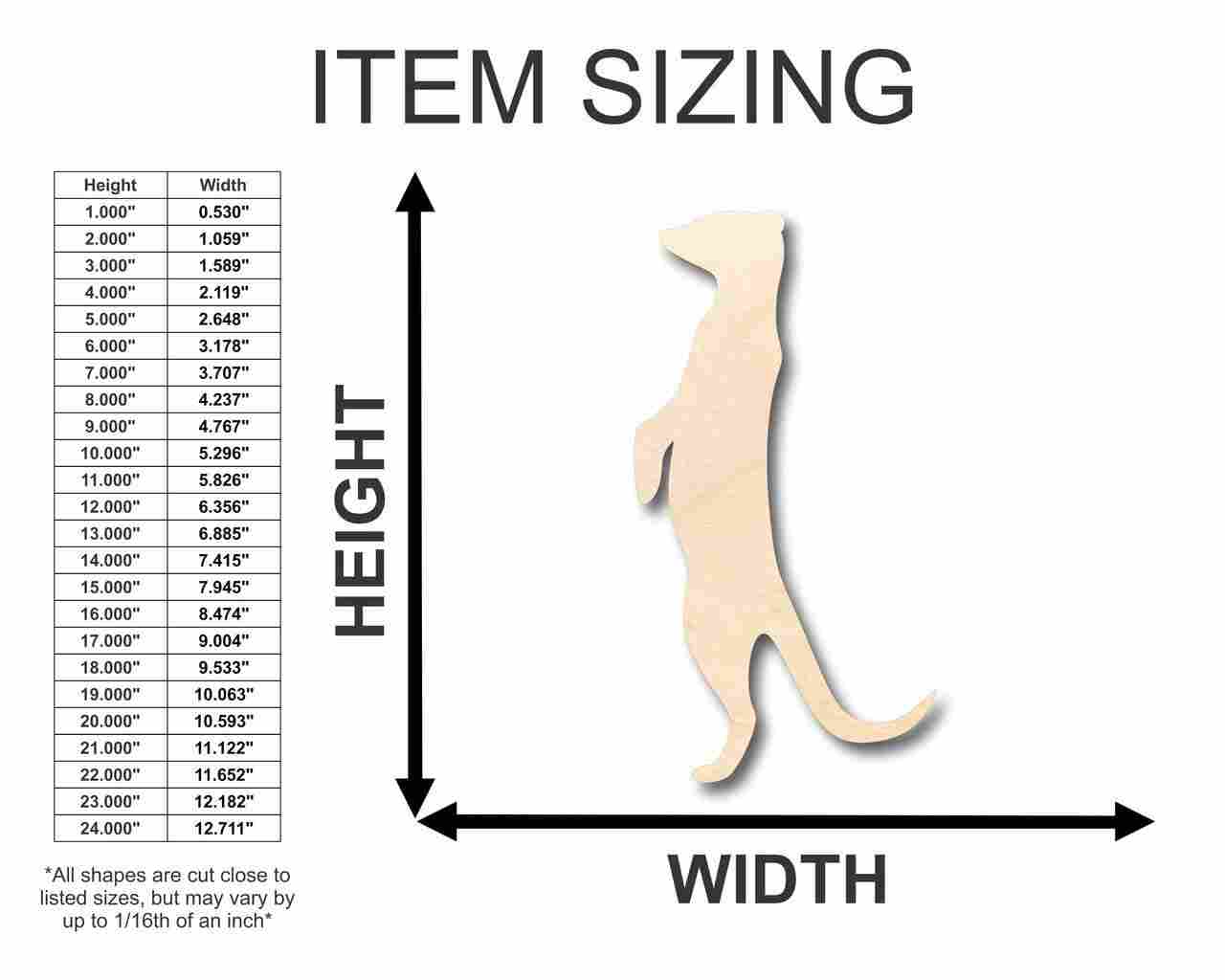 Unfinished Wood Meerkat Shape - Animal - Safari - Craft - up to 46" DIY