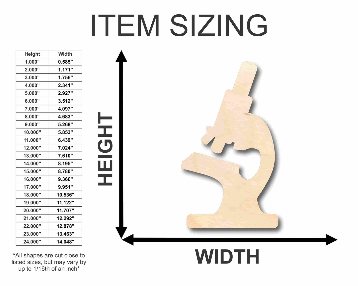 Unfinished Wood Microscope Silhouette - Craft- up to 46" DIY