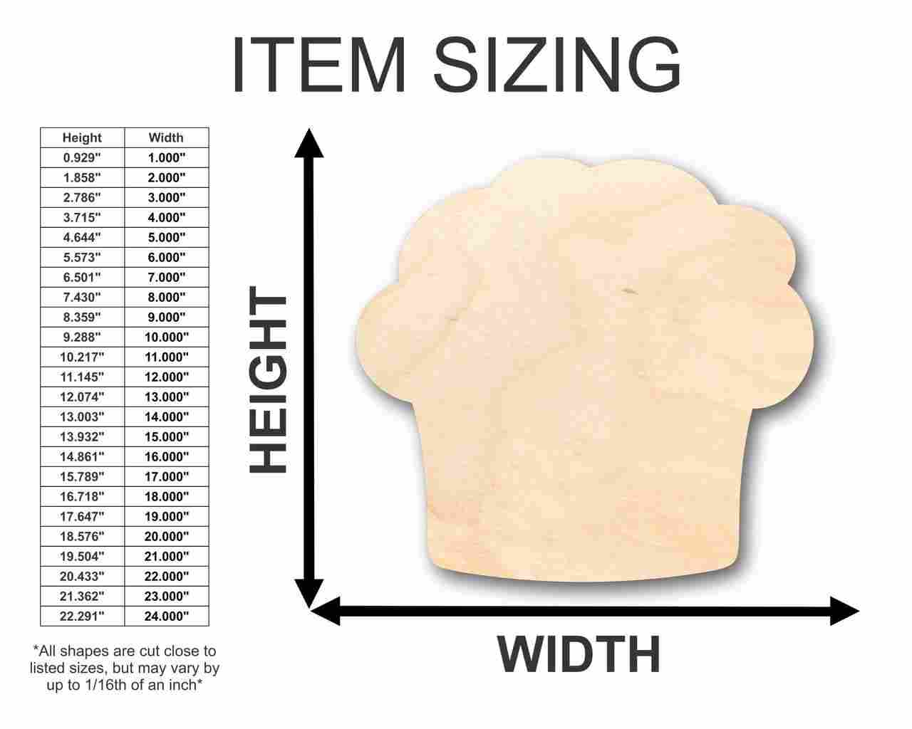 Unfinished Wood Muffin Shape - Kitchen - Food - Craft - up to 46" DIY