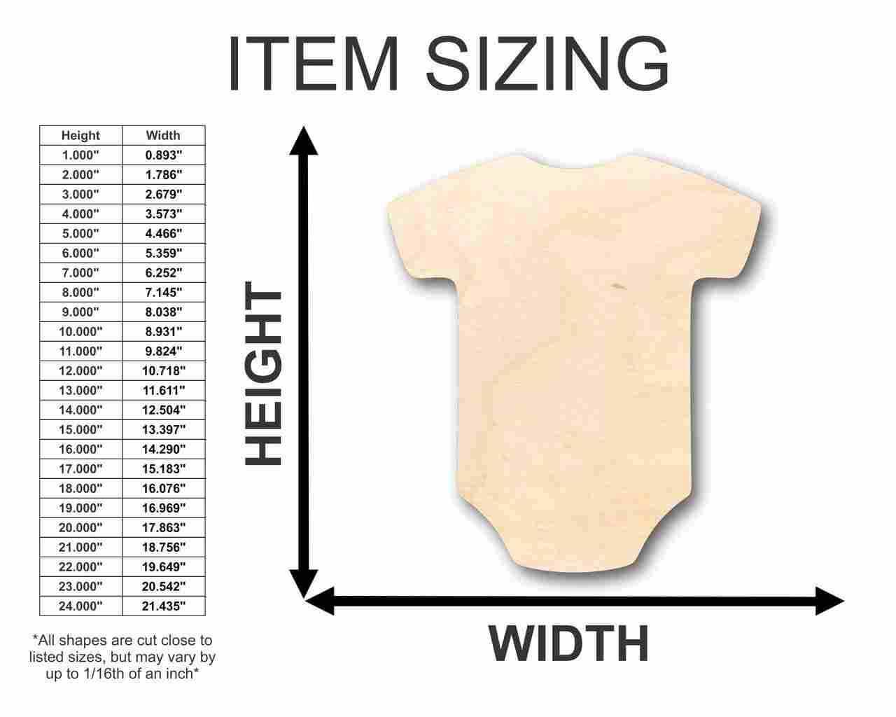 Unfinished Wood Onesie Shape - Baby - Craft - up to 46" DIY