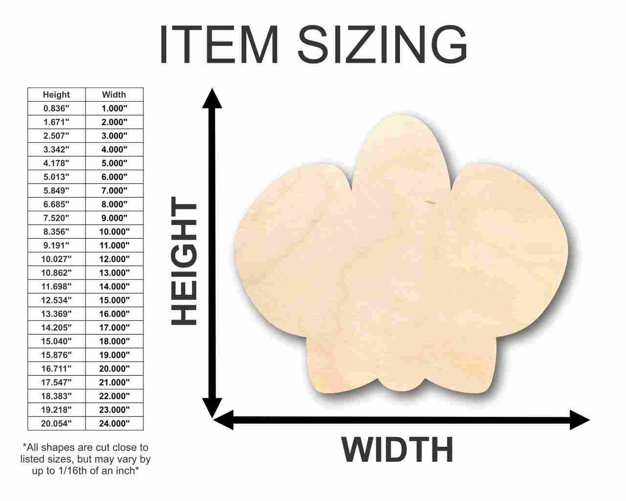 Unfinished Wood Orchid Flower Shape - Spring - Craft - up to 46" DIY