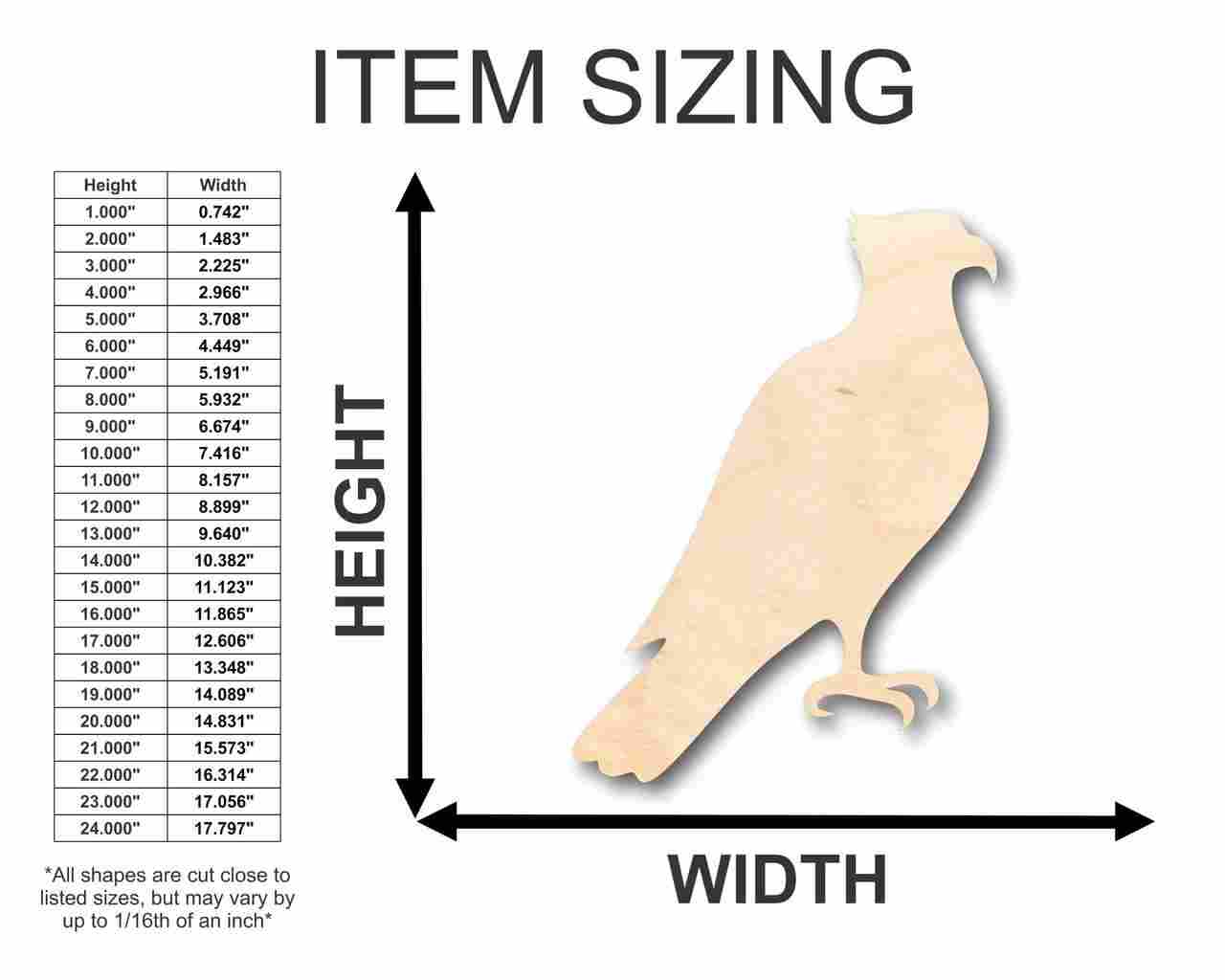 Unfinished Wood Osprey Shape - Animal - Bird - Wildlife - Craft - up to 46" DIY