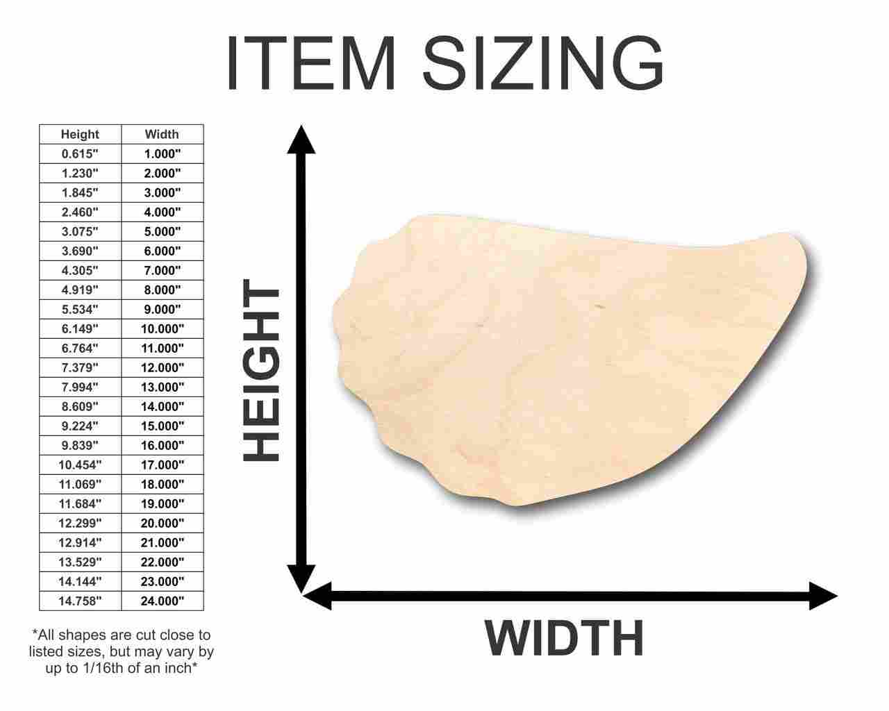 Unfinished Wood Oyster Shape - Ocean - Nursery - Craft - up to 46" DIY