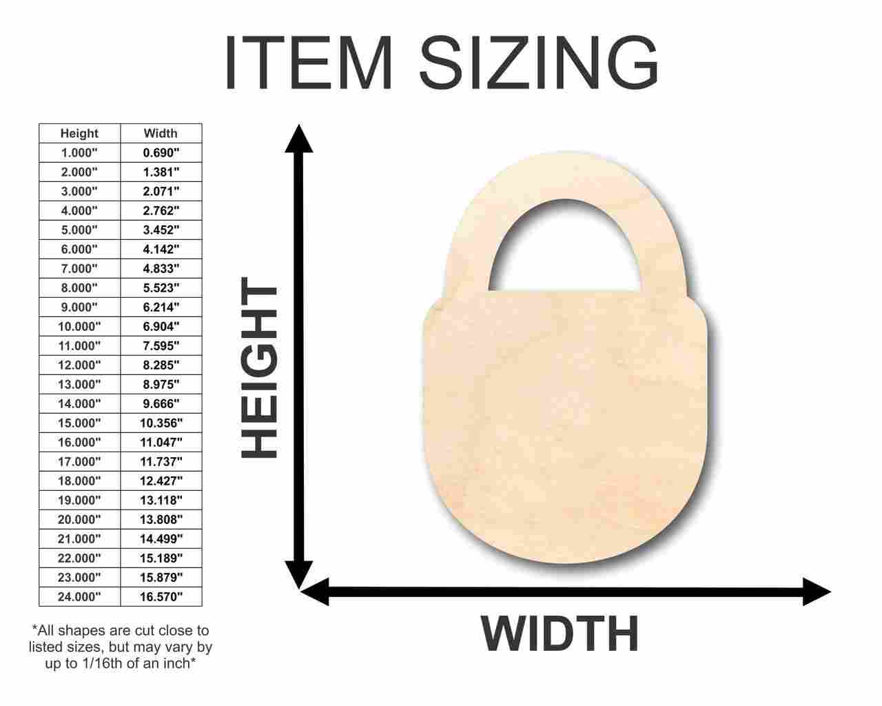 Unfinished Wood Padlock Shape - Craft - up to 46" DIY